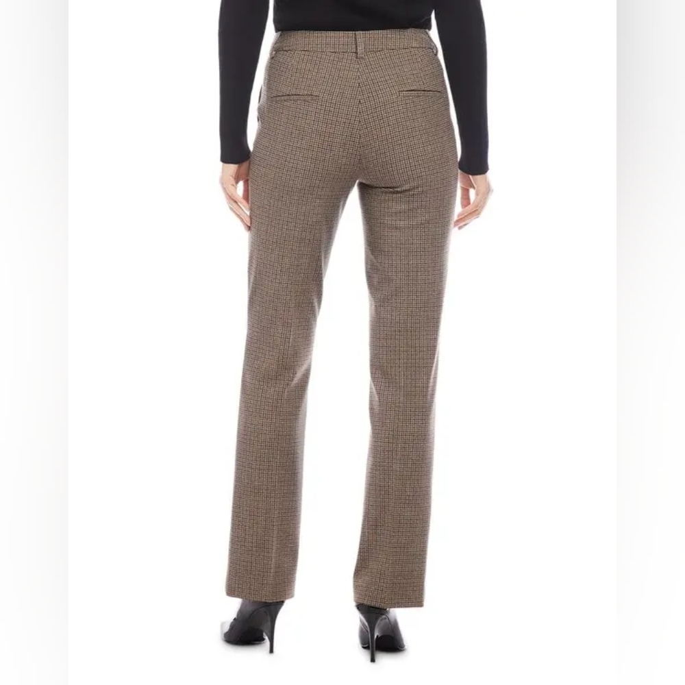 Karen Kane Plaid Trousers Women’s Straight/Flare Leg High-Rise Size - Picture 6 of 7